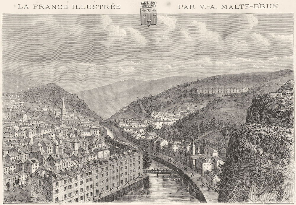 CORRÈZE. Tulle 1881 old antique vintage print picture